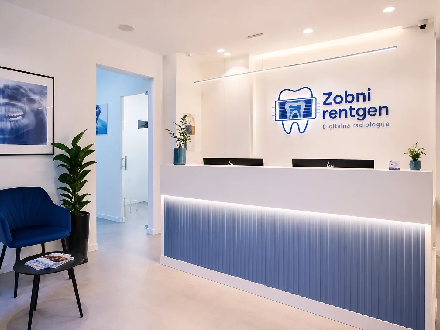 Sodobna recepcija centra za zobni rentgen